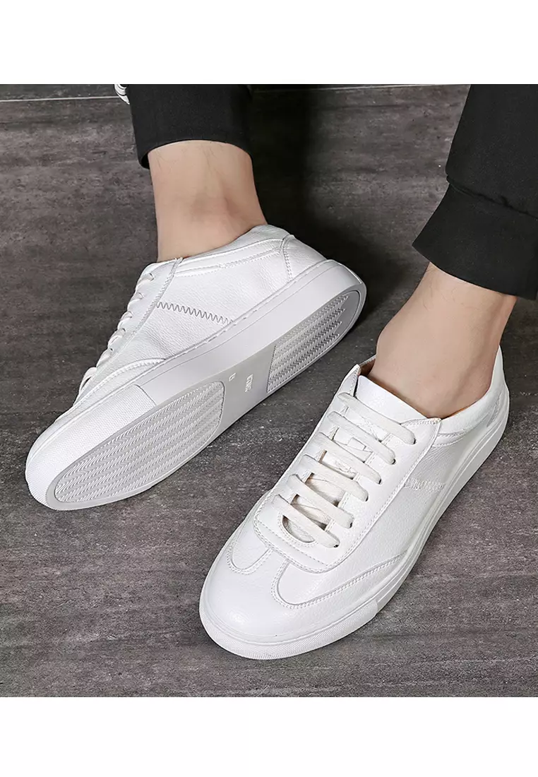 White synthetic leather shoes cheap
