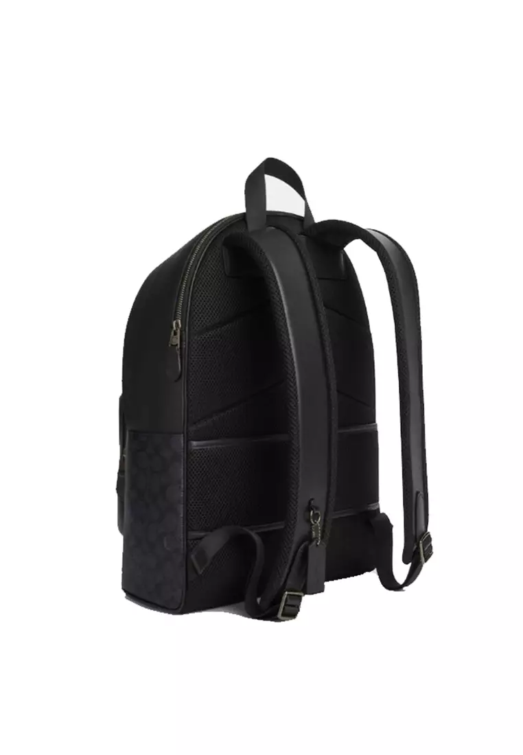West Backpack In Signature Canvas Charcoal Black CV925
