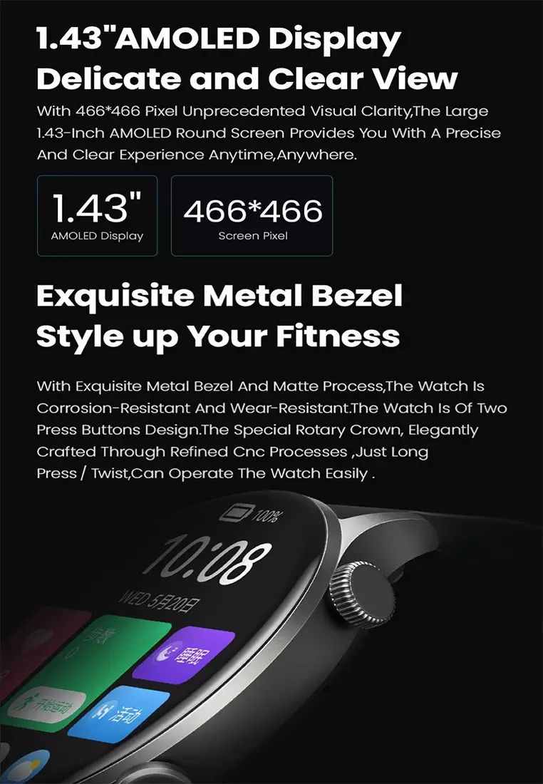 Solar Plus RT3 LS16 (Silver) Smartwatch Fitness Tracker BT Phone Calls 105 Sports 7 Days Battery Life