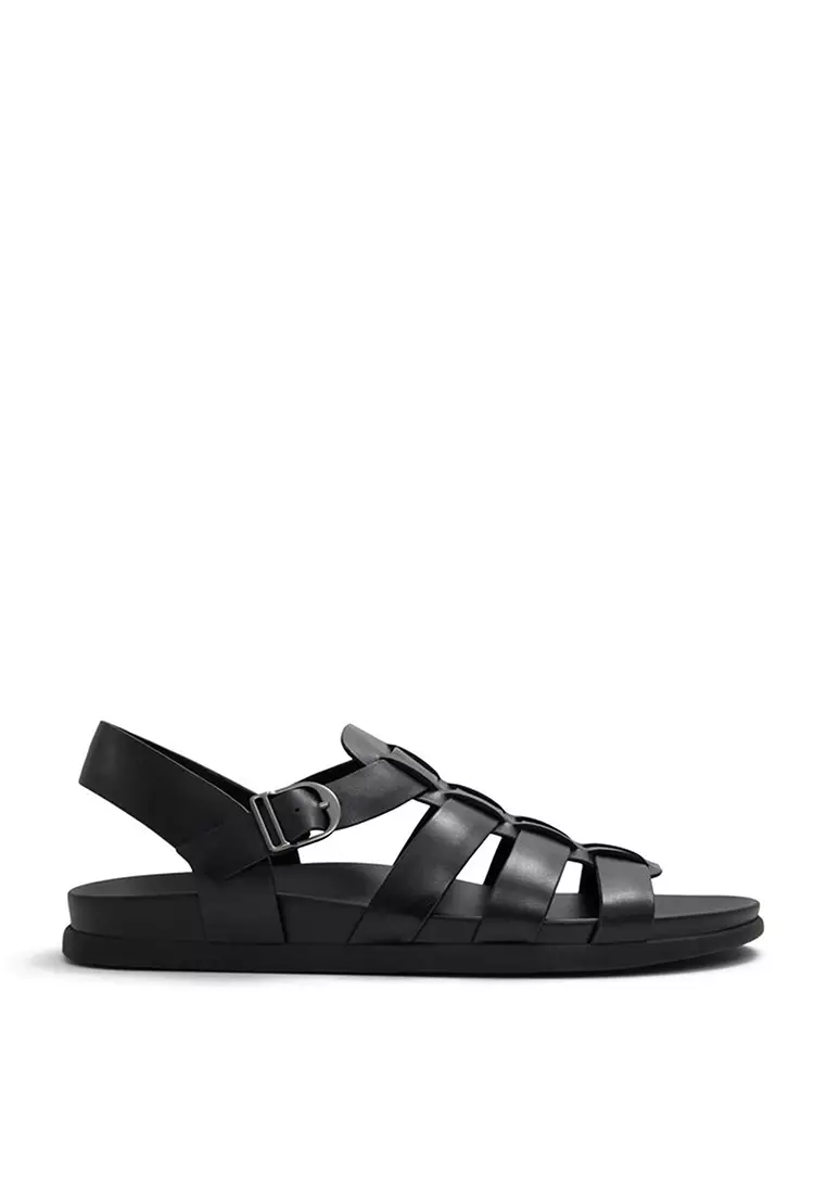 Mens black fisherman top sandals