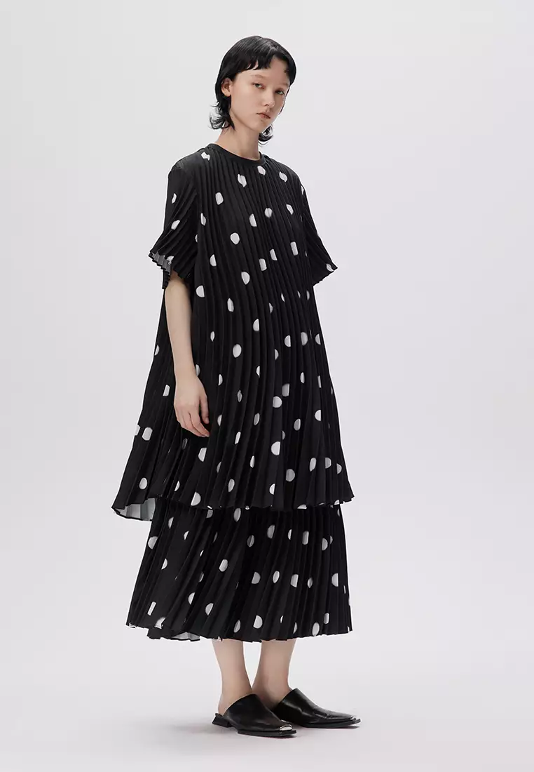 JNBY Women's Short-Sleeved Polka Dot Dress