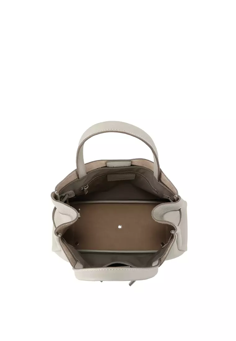 SAOIRSE Soft Structural Belt Tote Bag - Light Grey