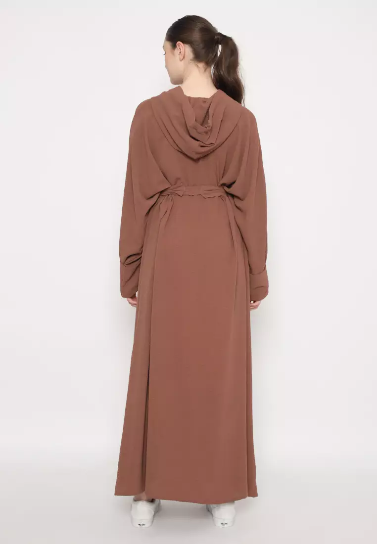 Xavera Abaya Hoodie Brown