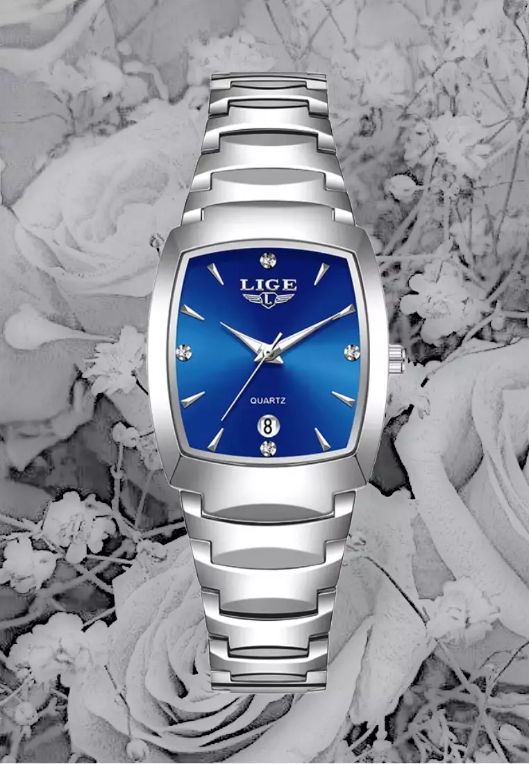 Unisex Alloy Quartz Watch, 41x31mm, Silver Dial, Stainless Steel Bracelet