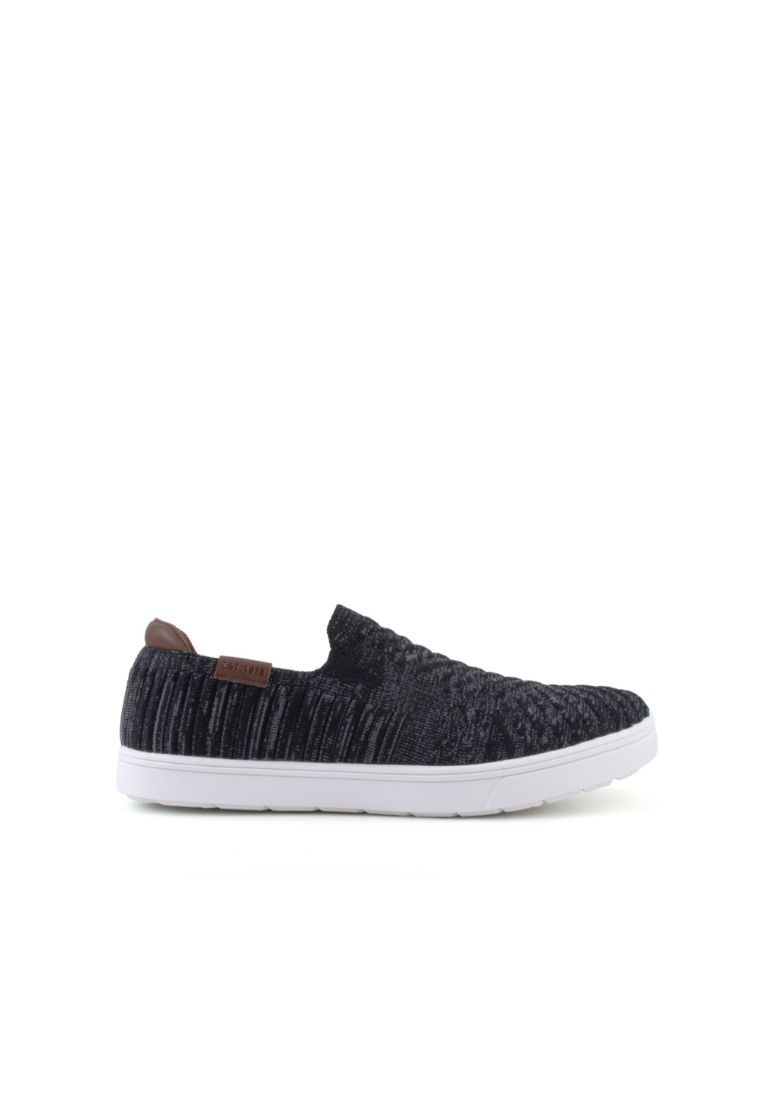 LARRIE Men Black Classy Feet Casual Slip On Sneakers