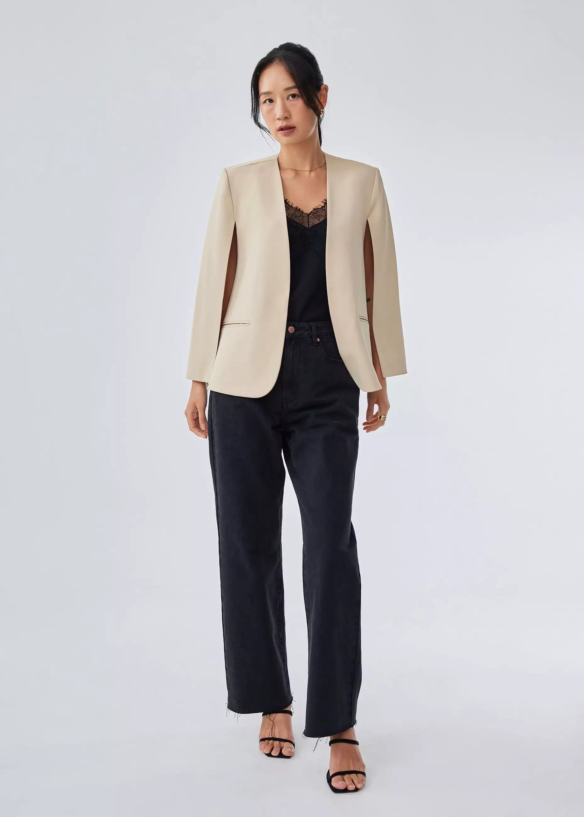 Blazer Wanita - Audrey Tailored Cape Blazer