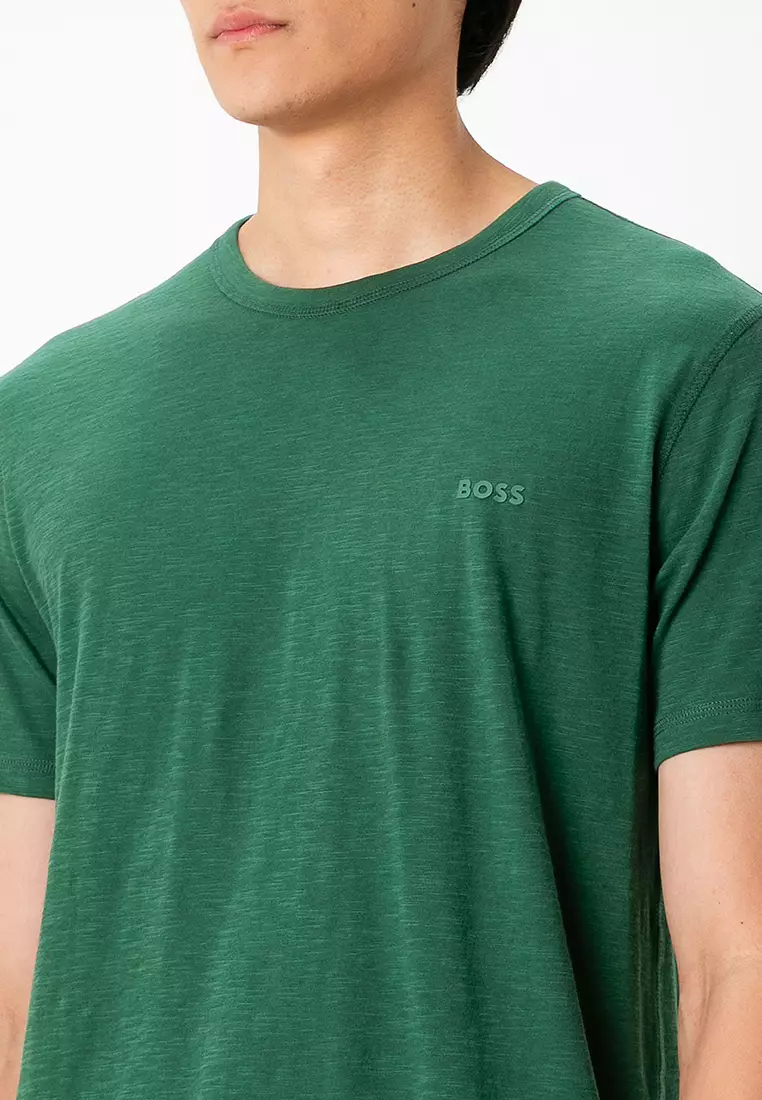 Logo Slub Cotton T-Shirt - BOSS Orange