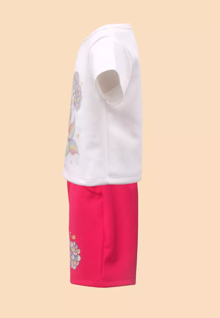Two Mix Setelan Anak Perempuan - Setelan Baju Anak Cewek Bahan Kaos Scuba Size 1-8 4206 Pink