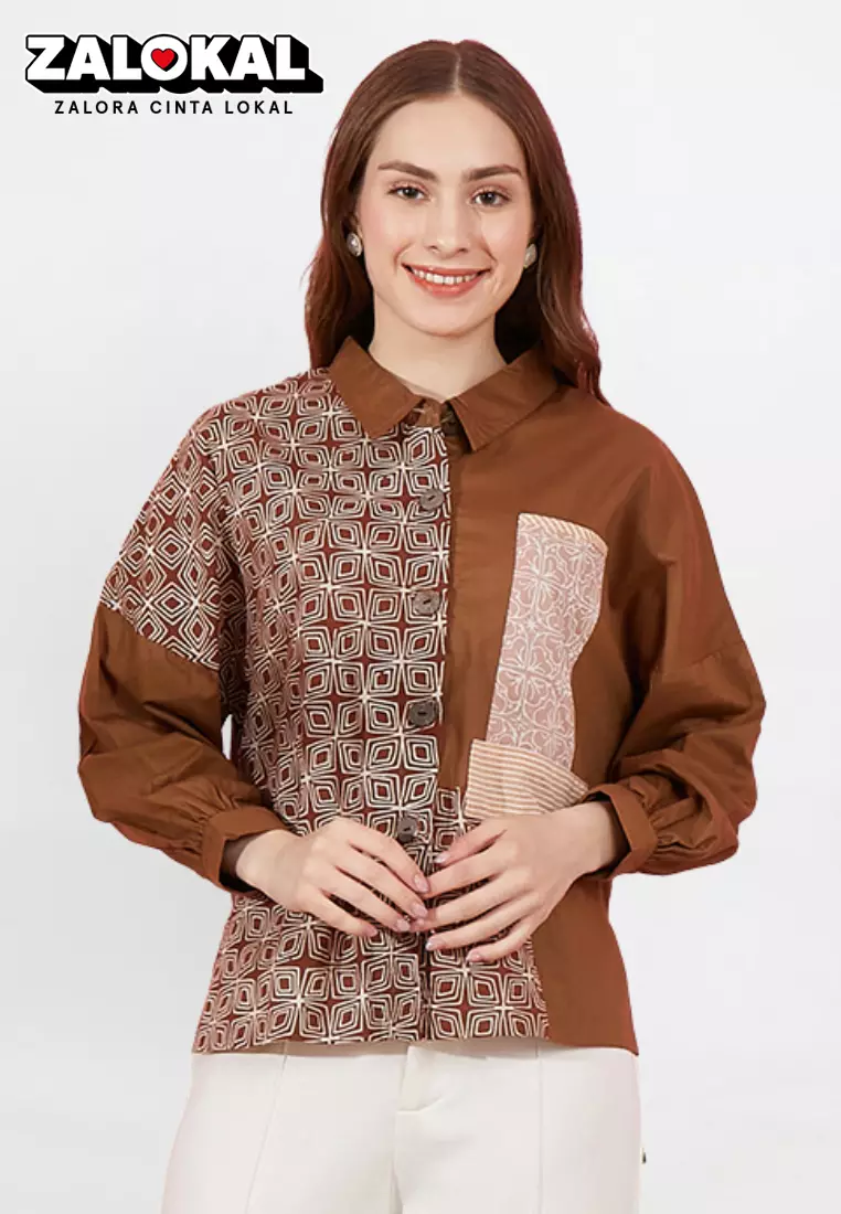 Blouse Batik Jiso Cokelat