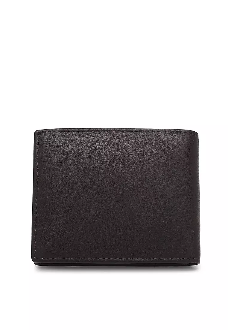 Leather RFID Bi-Fold Short Wallet - Brown