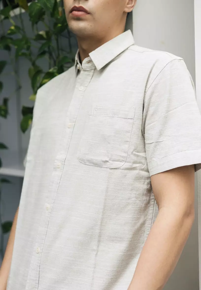 RBJ Kemeja Polos Cotton Olive Regular Fit Pria