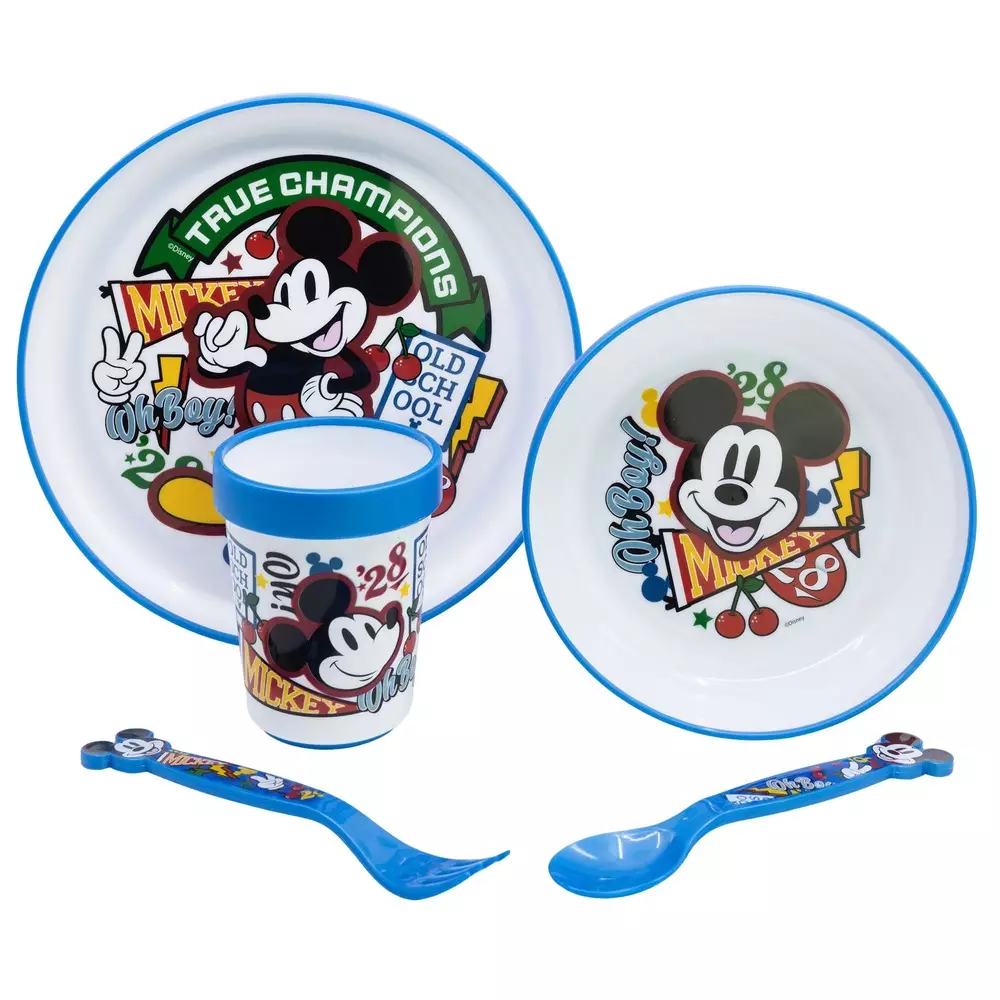 Disney Stor Nonslip Premium Microwave Safe Plastic Tableware Set Minnie - Perlengkapan Makan Anak Anti-Selip BPA Free