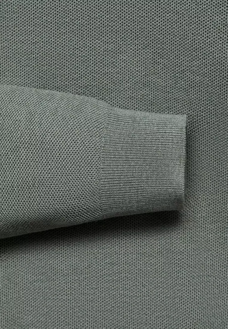 Micro-Structured Cotton Polo Shirt