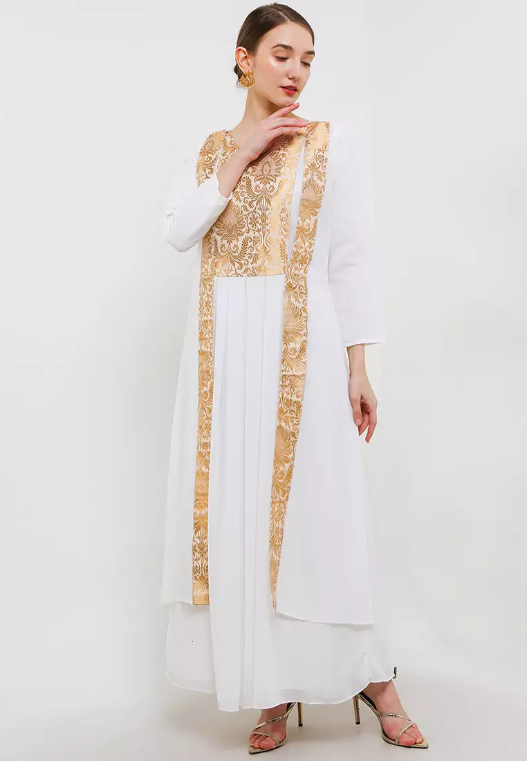 Chanira Festive Rahila Gamis-White, Gold
