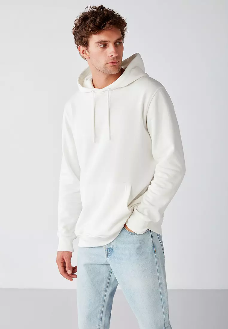 Jorge Soft Hooded Organic Cotton Kangaroo Pocket Regular Sweatshirt