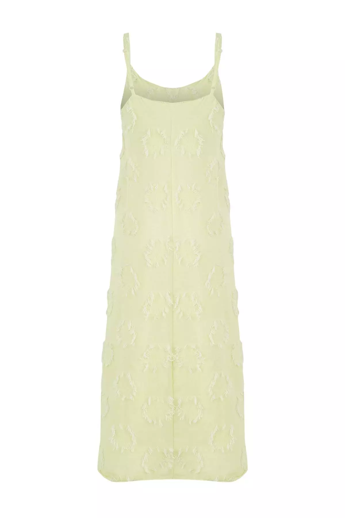 Yellow Plain Midi Woven Dress Twoss25El00905