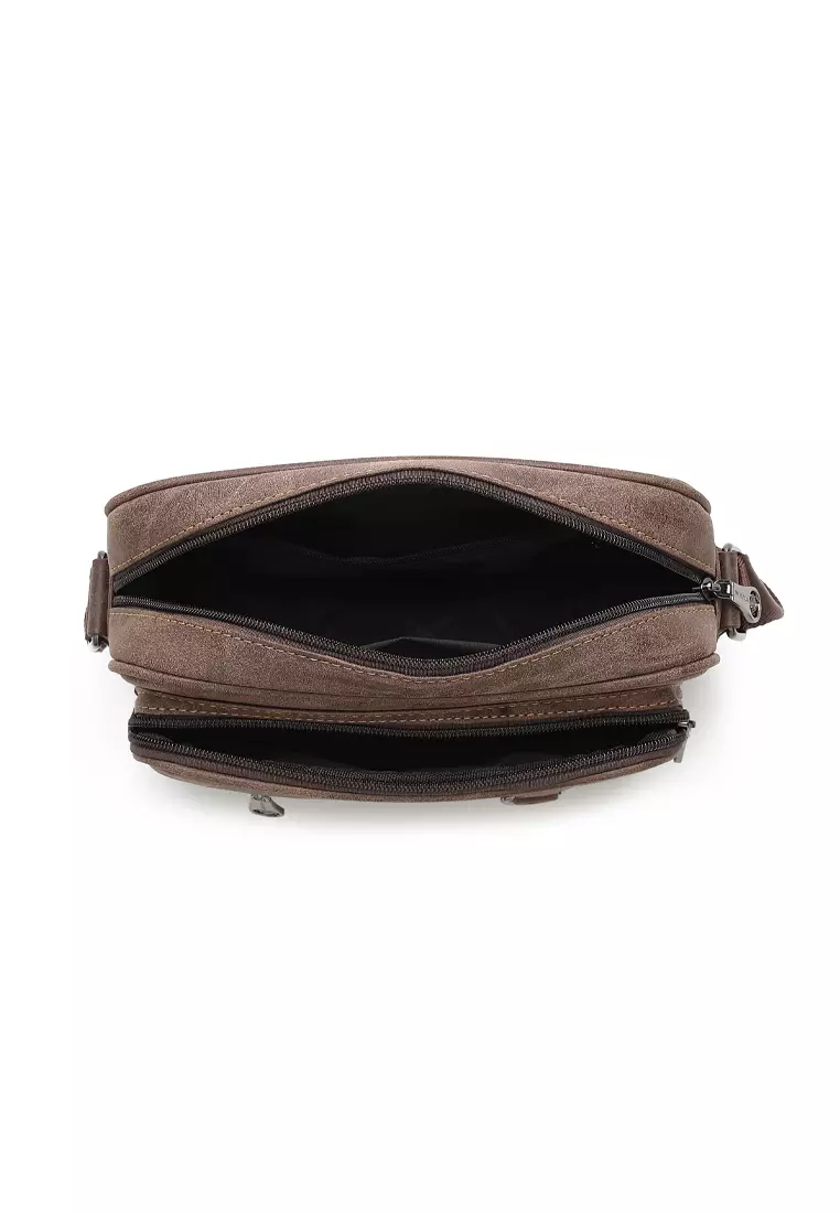 Men's Sling Bag / Crossbody Bag - Dark Brown