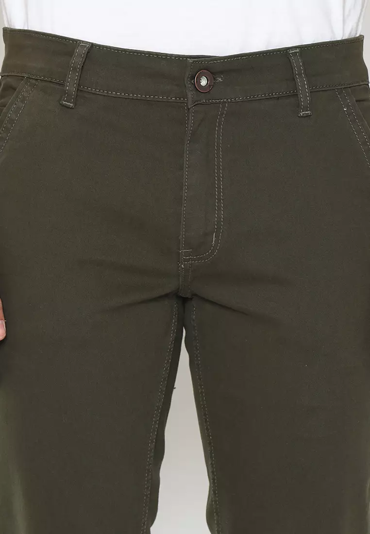 Long Pants Chinos Slim Fit Forever Dk Green