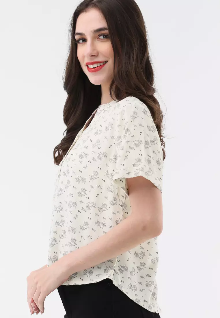 Short Slvs Chinese Collar Blouse