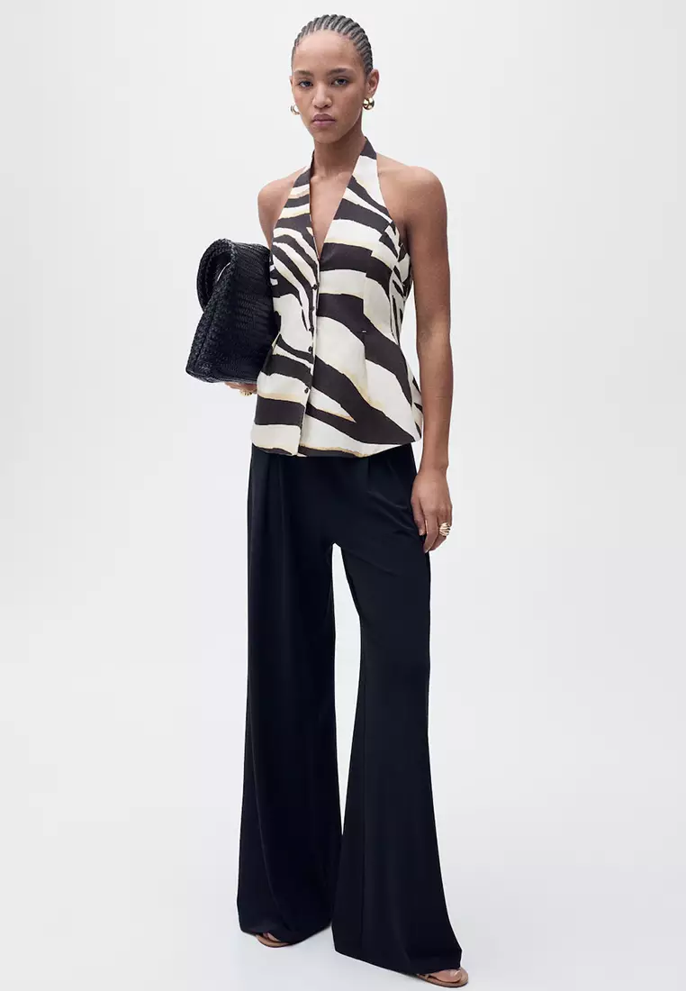 Zebra-Print Linen-Blend Waistcoat