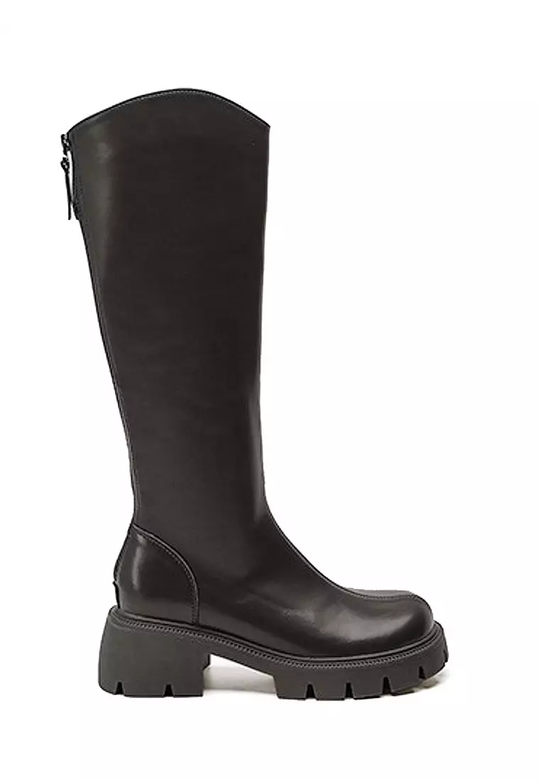 VANSA Simple Round Toe Platform High Boots VSW-B686106