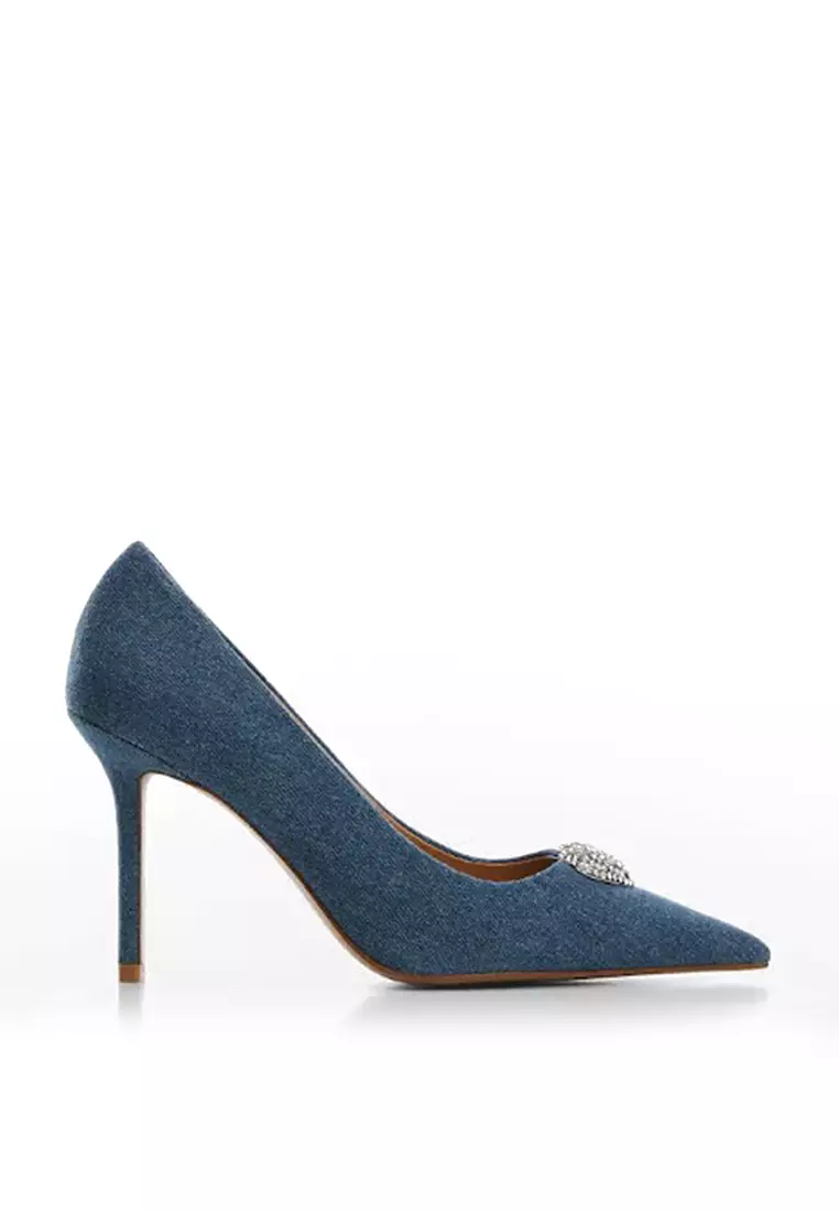 Discount on Mango  shoes - SKU: Denim Heels With Rhinestone Detail