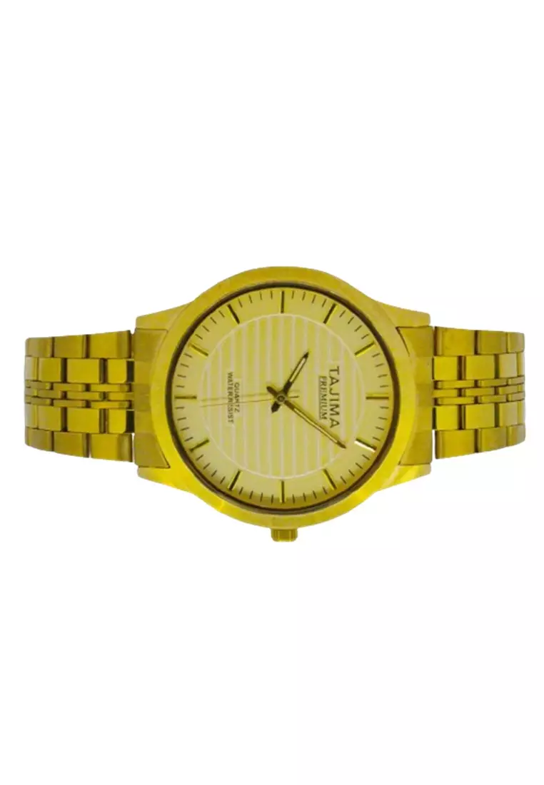 Jam Tangan Analog Pria Premium 5024 Stainless Steel Gold Edition Anti Air 30 Meter ORIGINAL - Gold