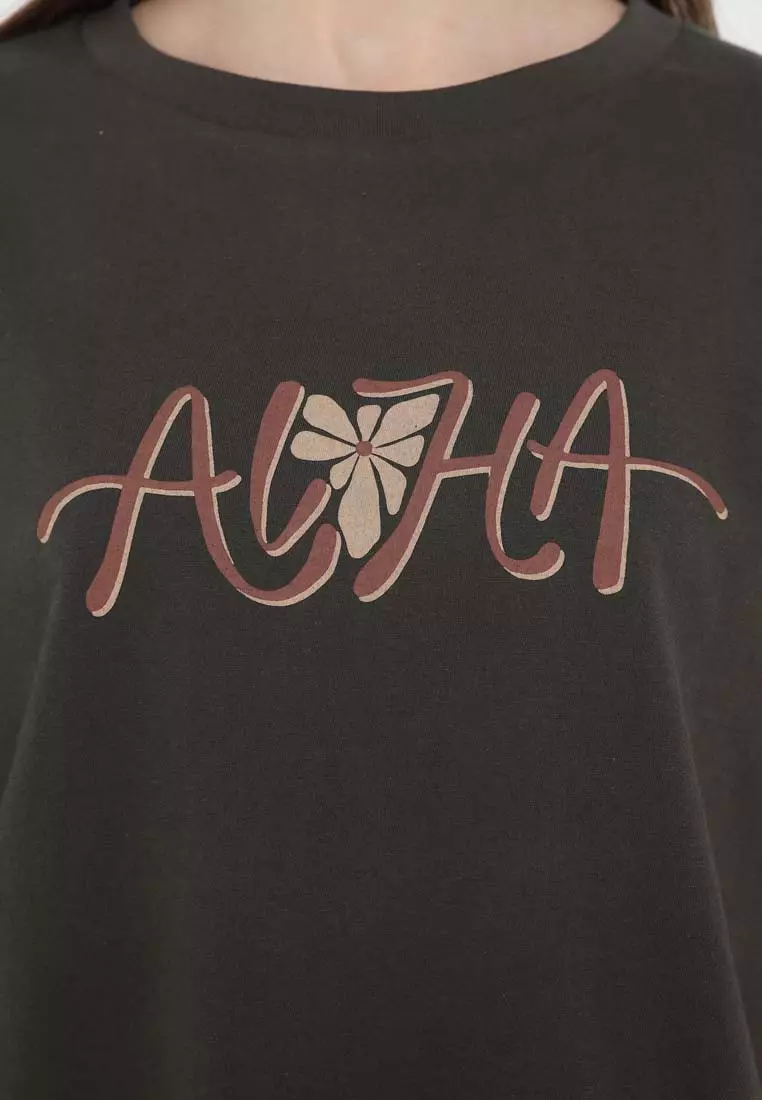 ALOHA FLORAL CROP TEE