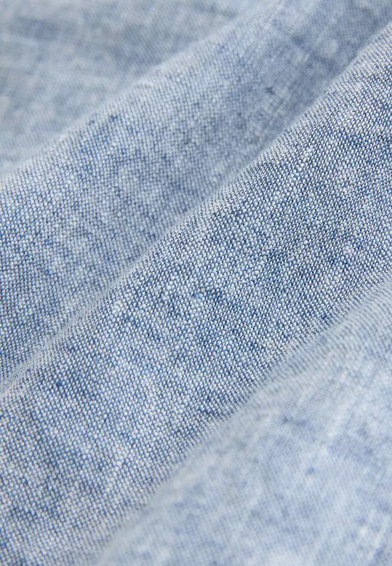 Short Sleeve Linen Blend Shirt