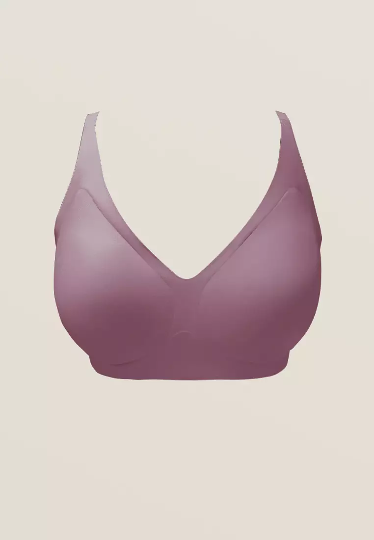 Next to Skin Ladies Seamless Heatpress Comfort Fit Soft Push Up Wireless NonWire Bra Kenzi 1pc (Wistful Mauve)