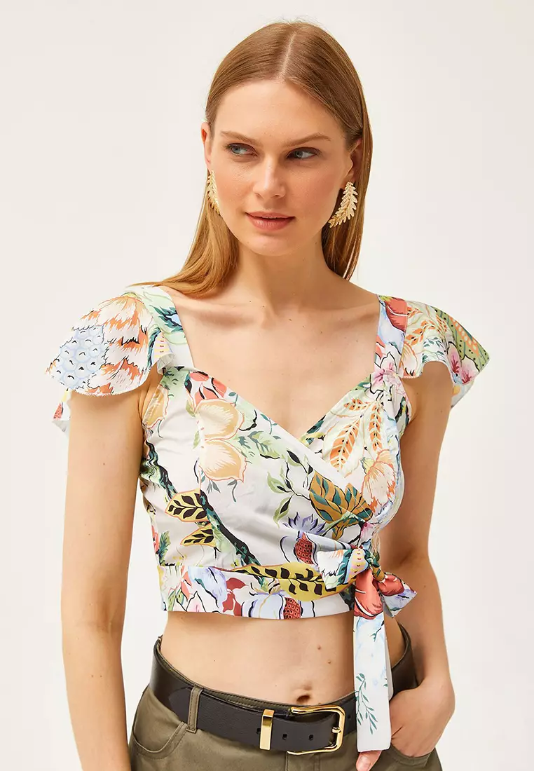 Floral Blouse with Tie Detail