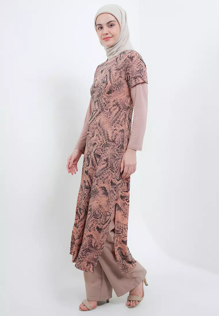 Niwa Knit Maxi Dress In Orange