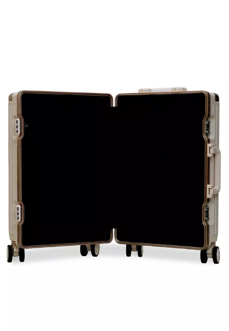 Carlton Koper Frame Aluminium Unisex Size 20 Inch Travel Bag Large Compartment TSA Lock Material Polycarbonate ORIGINAL - White