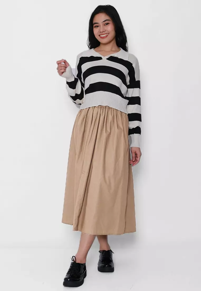 ALDA Poplin Midi Skirt
