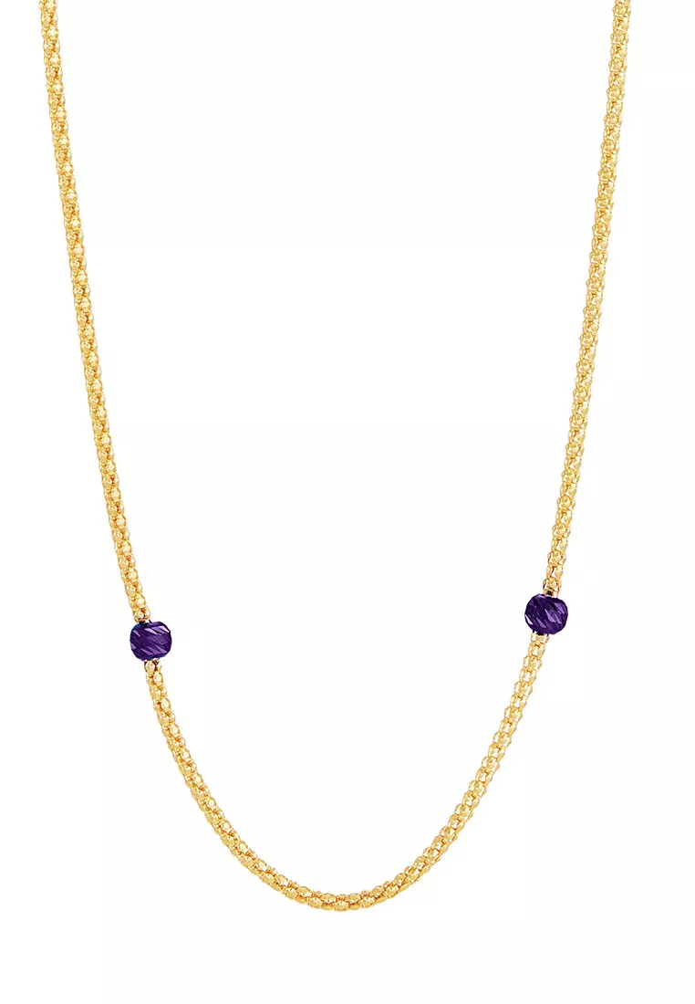 Buy HABIB HABIB Oro Italia Purple Eretria Gold Necklace 916 Gold