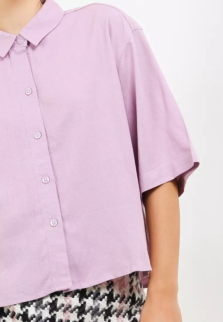 Kemeja Wanita Aurel Purple Pink