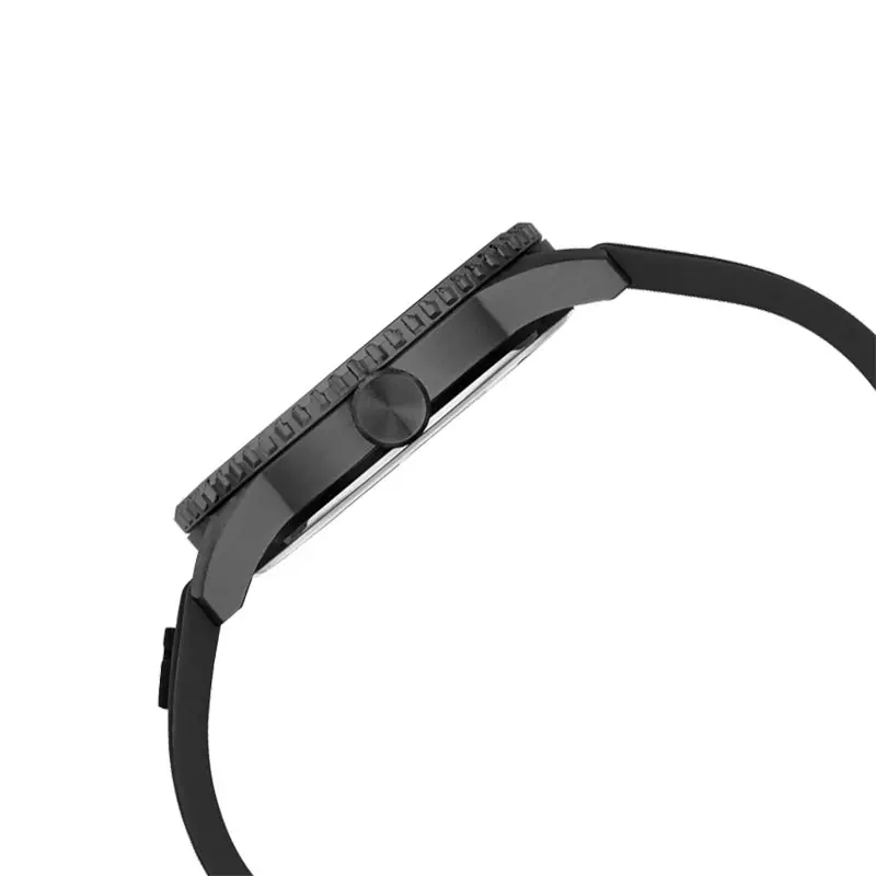 Jam Tangan Pria Guess Varsity G GW0890G2 Men Analog Black Dial Black Silicone Strap