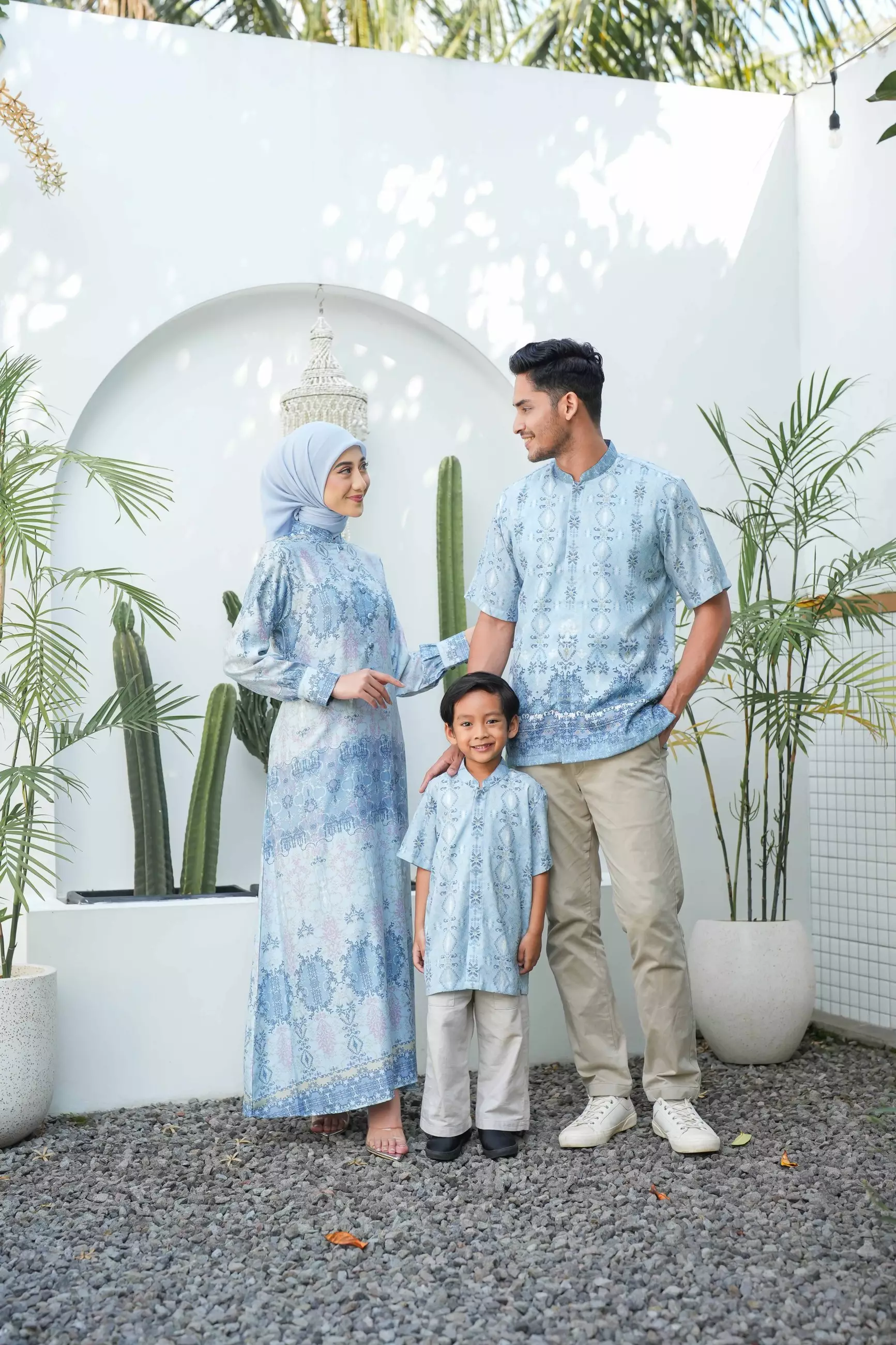 Sarimbit Arunika Sky Blue Pria  Kemeja Koko Anak Lengan Pendek Regular Fit Furing