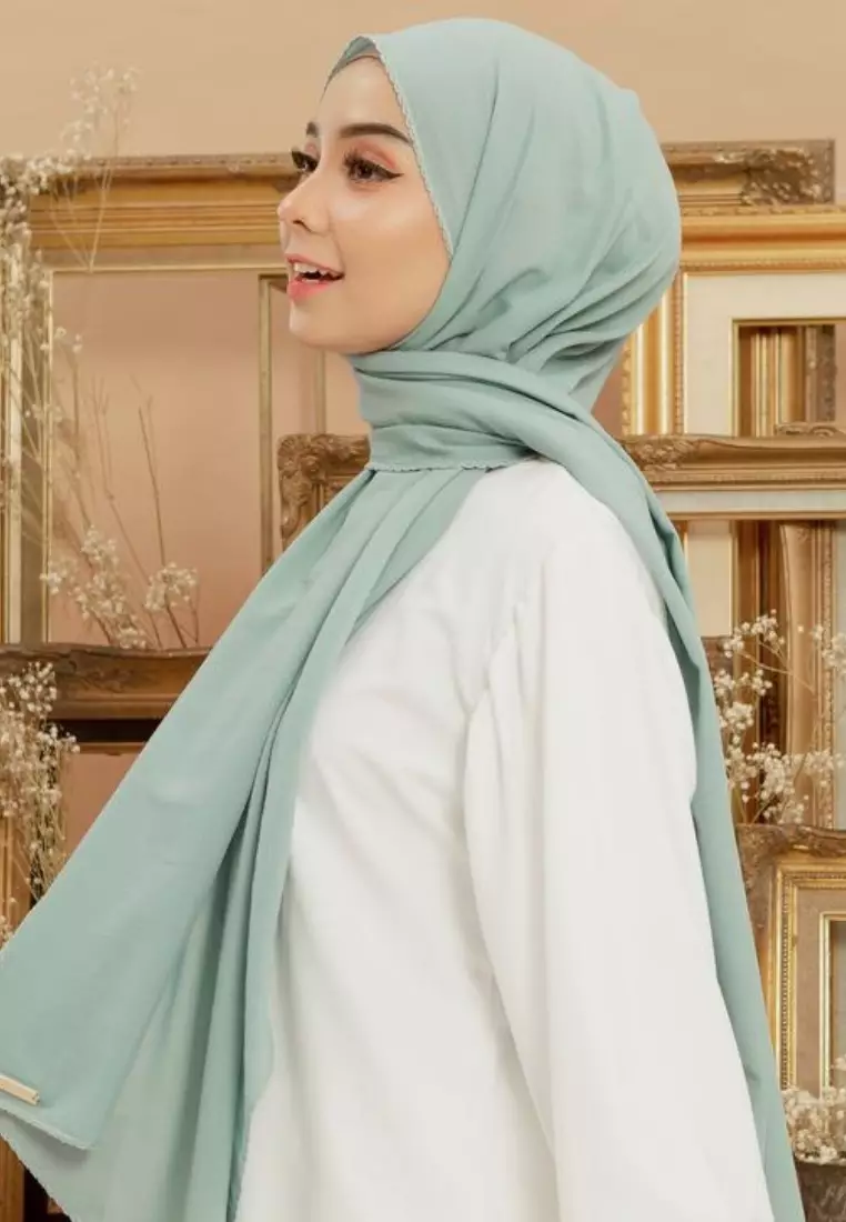 Embroidery Signature Shawl Blue Pastel