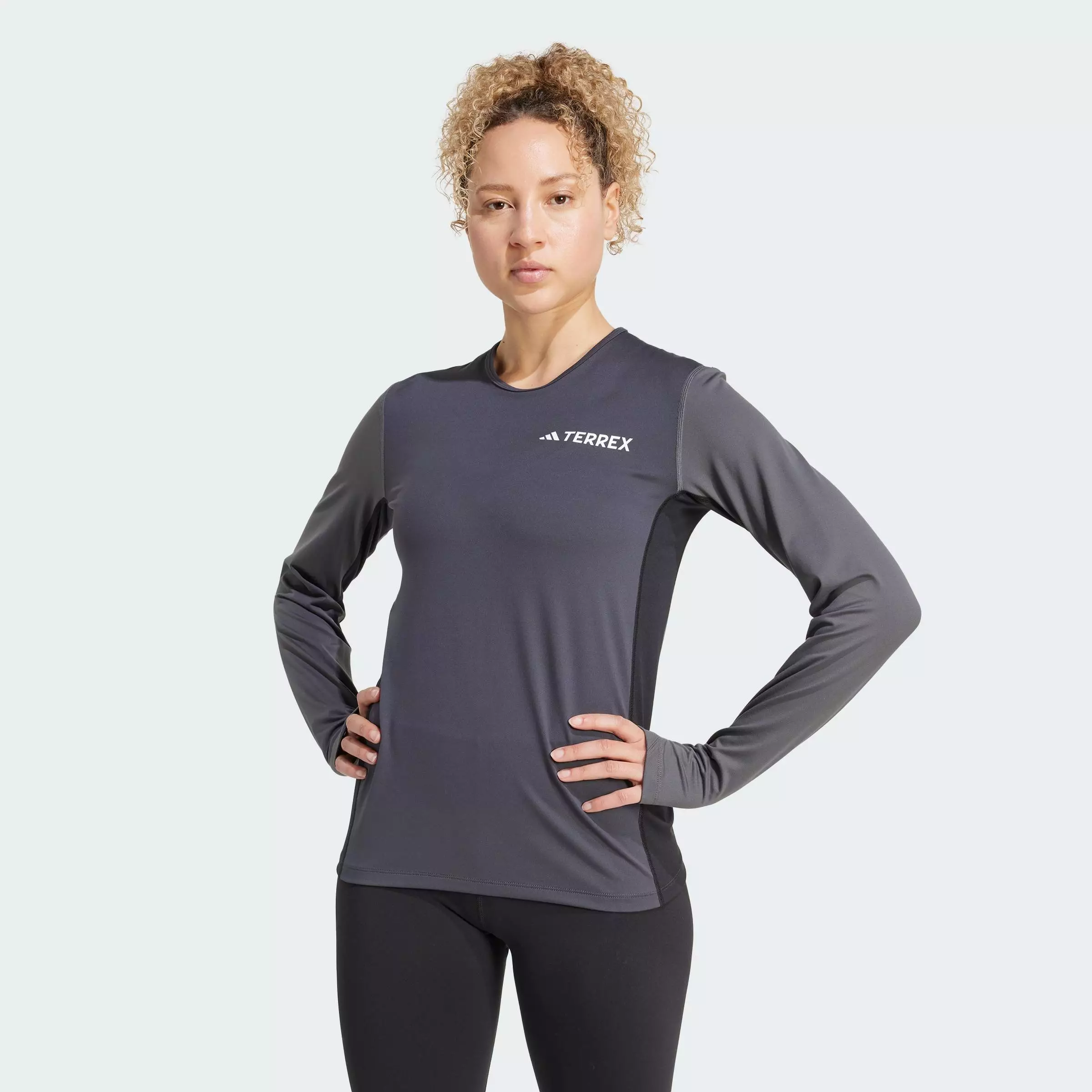 Hiking Multi Synthetic Base Layer Long Sleeve Women Grey JC8200