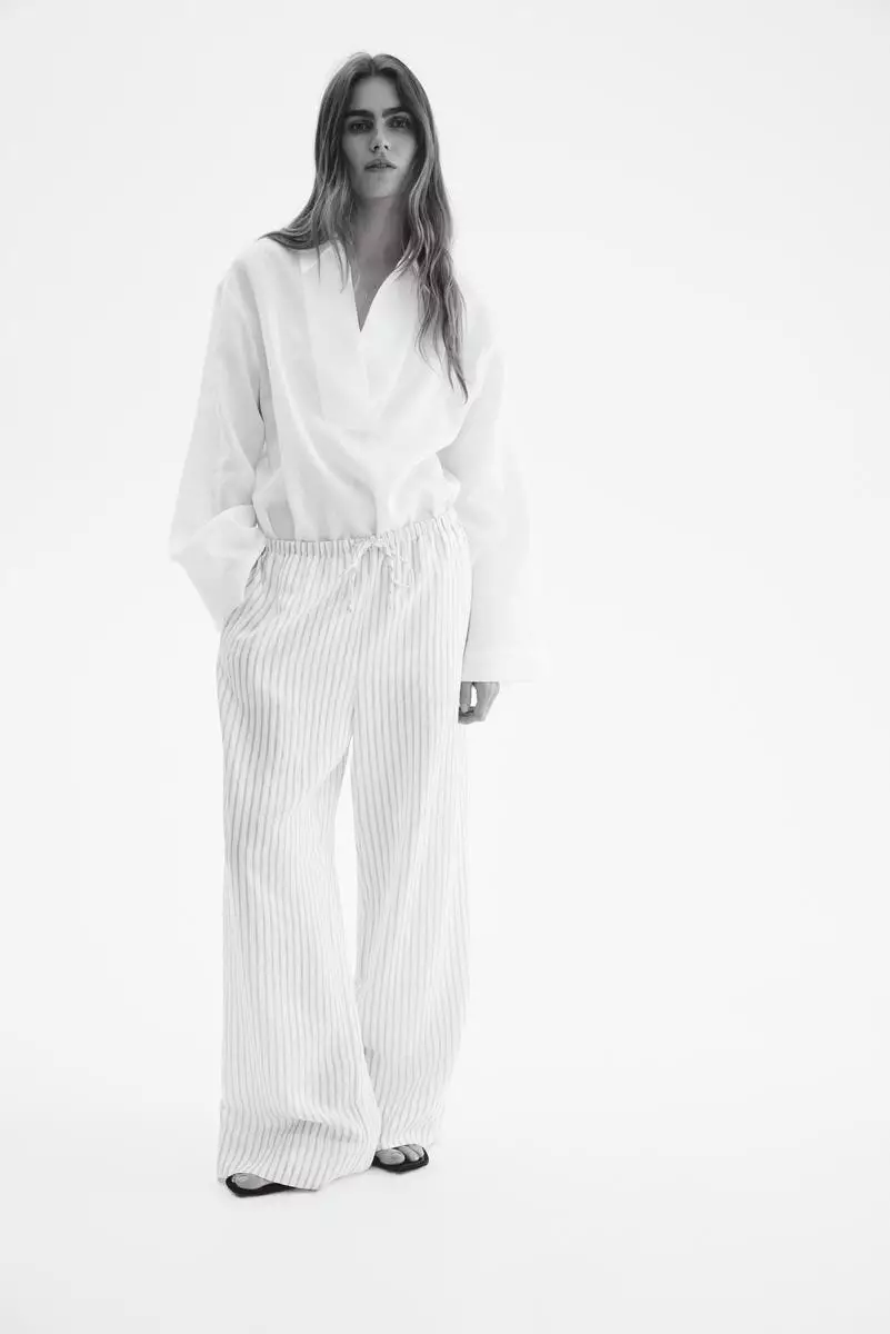 Wide drawstring trousers