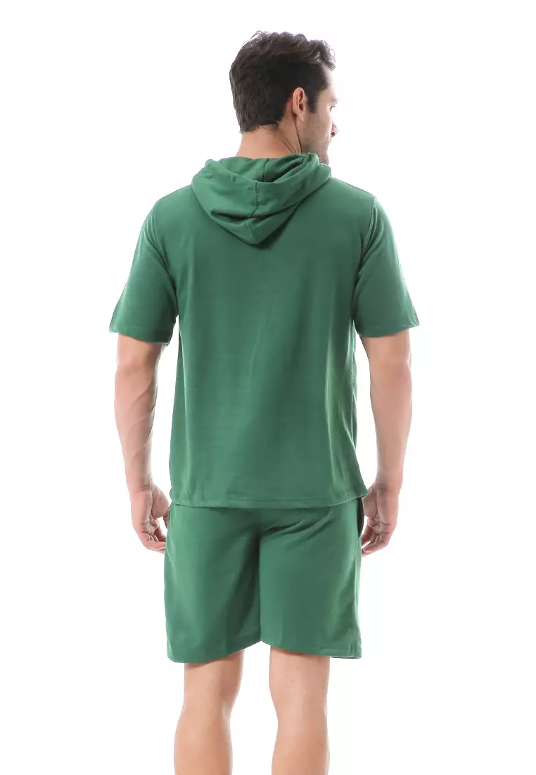 Vincent Setelan Hoodie Pria Sweatshirt Set Casual Motif Polos Material Baby Terry ORIGINAL - Green