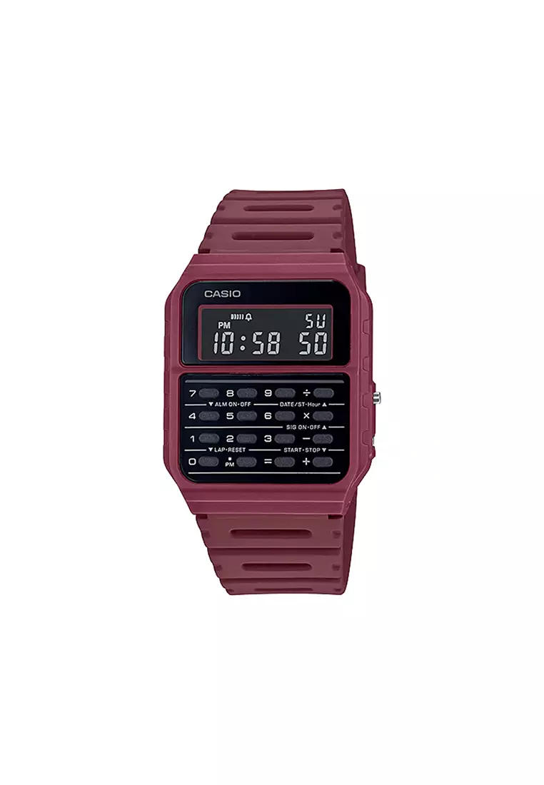 CASIO Collezione Retro Orologio Digitale Da Uomo CA-53WF, Rosso, Con Calcolatrice, Cronometro, Allarme, Vetro Acrilico, Cinturino In Resina, Impermeabile - 2