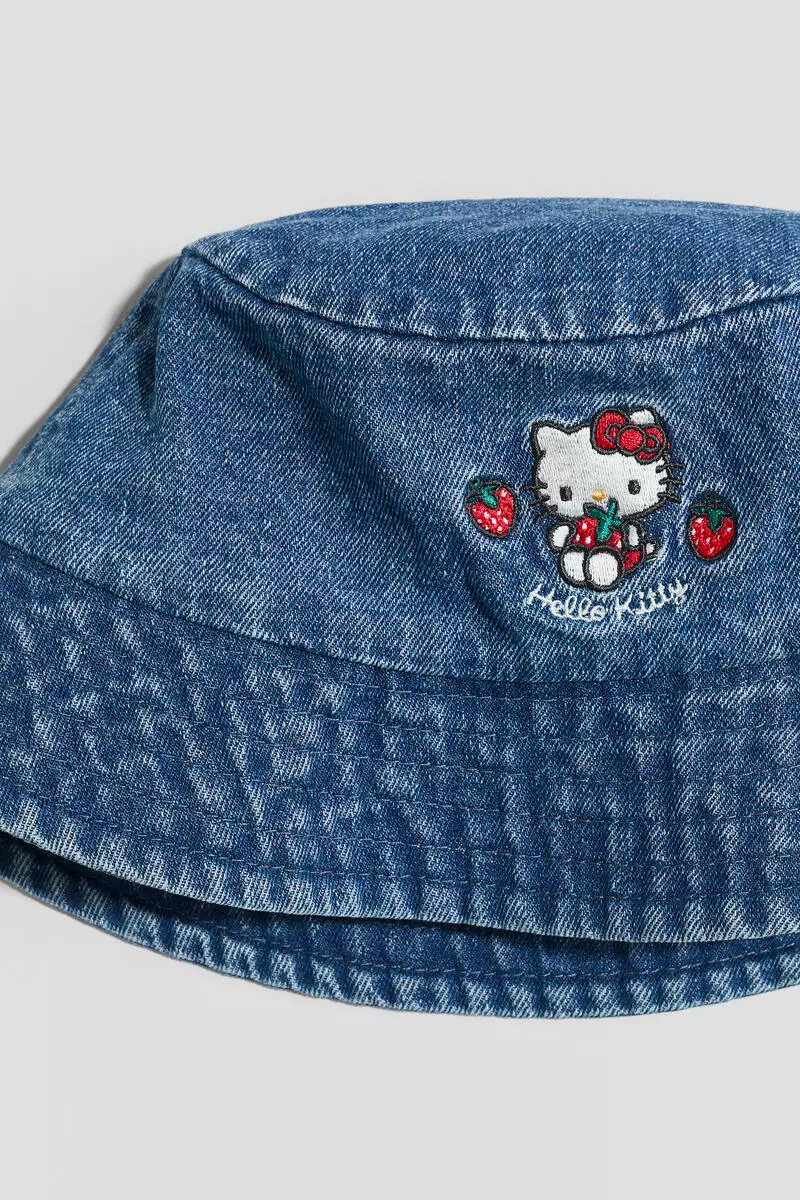 Buy H&M Embroidered denim bucket hat 2026 Online | ZALORA