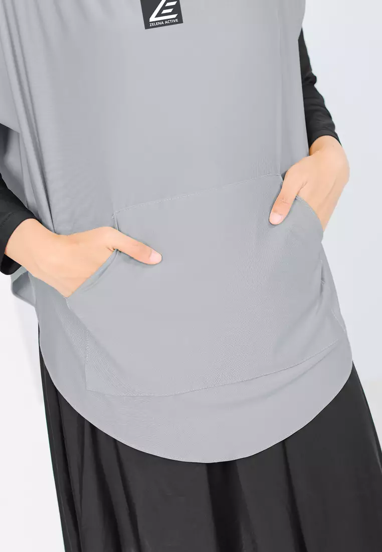 Zelena - Vivian Sport Hijab | Rompi Hijab Vest Olahraga - Grey