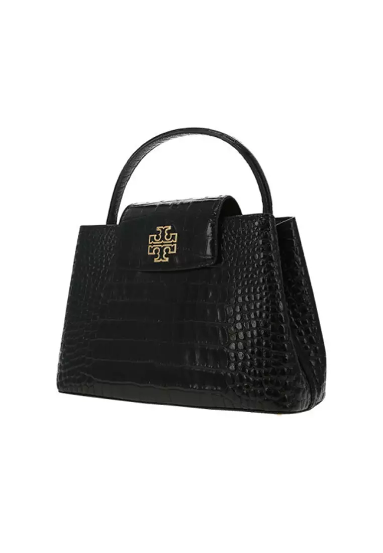 Tory burch satchel deals priscilla top handle black