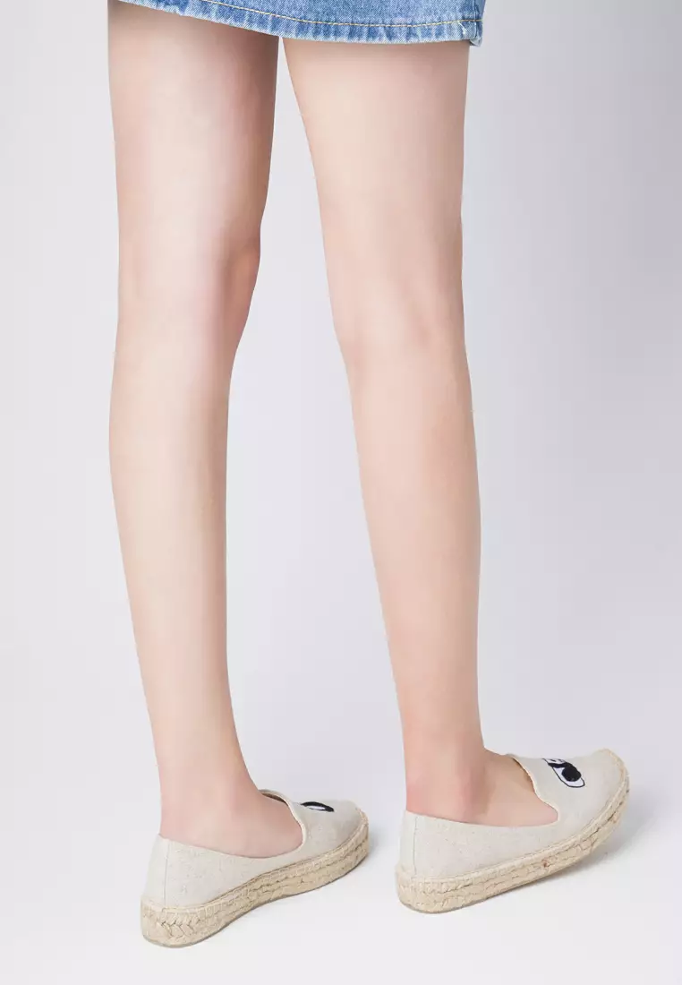 Platform Embroidered Canvas Espadrilles HB6105