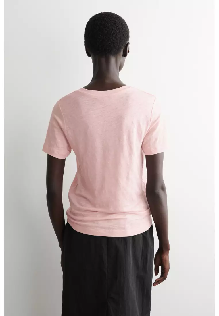 V-NECK LINEN T-SHIRT