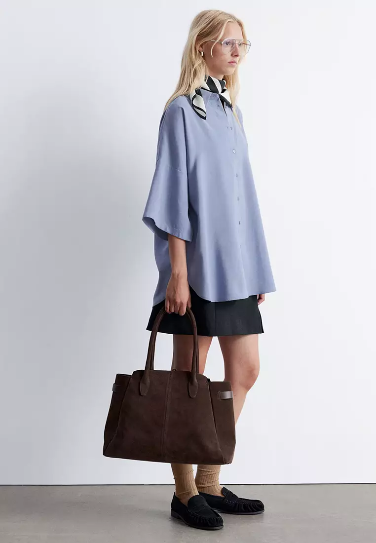 Oversized Quarter-Sleeve Shirt