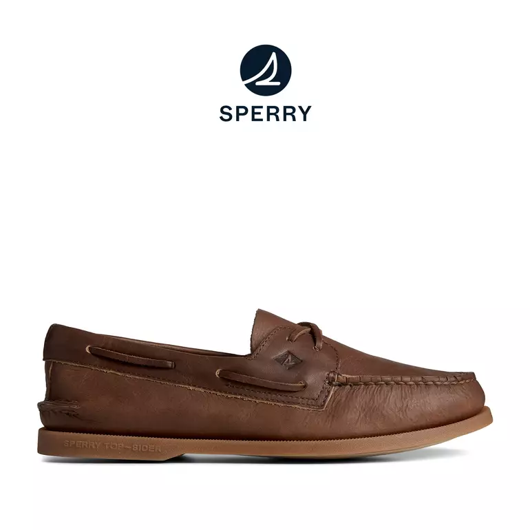 Men's Authentic Original™Cross Lace Leather Boat Shoes Topsider - Brown (24F001410)